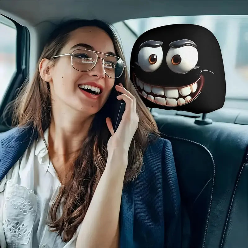 Graphic Car Headrest Covers