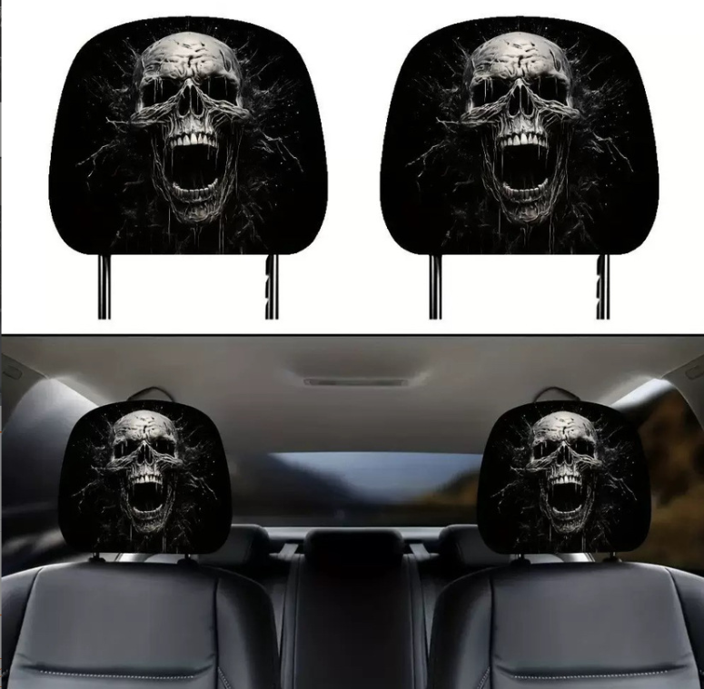 Graphic Car Headrest Covers
