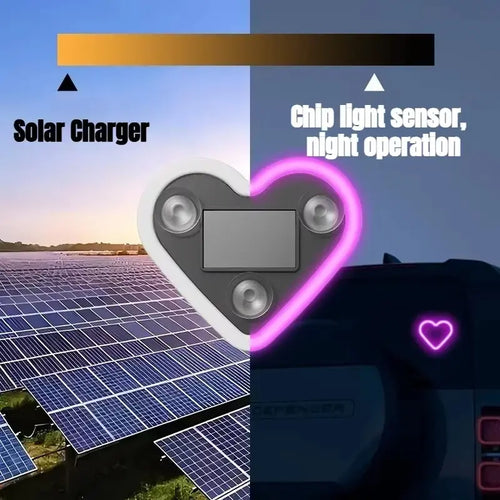 Solar Heart Shaped Neon Light